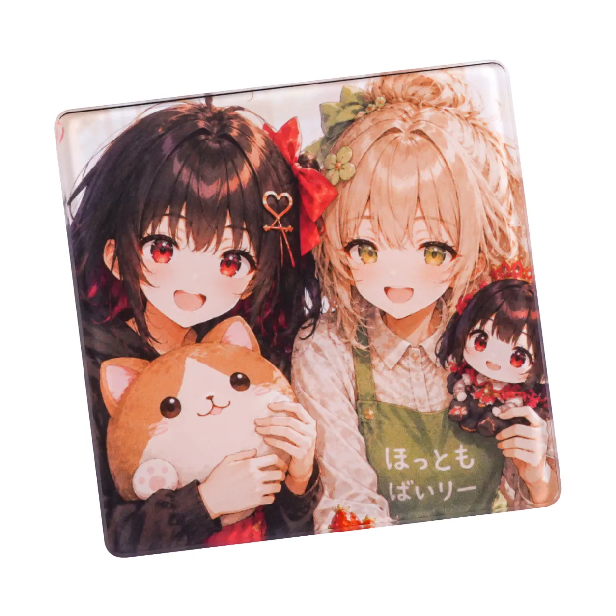 モニターアクリルスタンド作成例。パソコンのモニター上部に設置できるオリジナルアクスタ