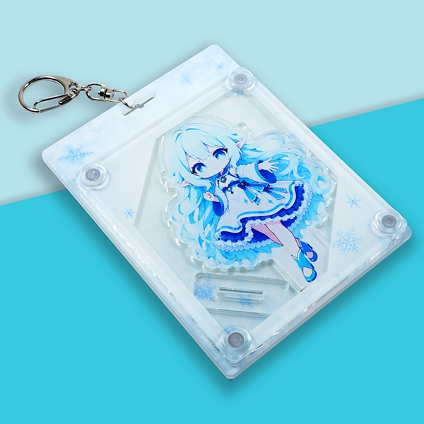 グレーのシャカシャカアクリルキーホルダー