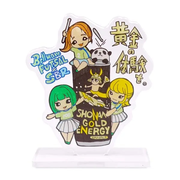 キャラクターたちとフットサルのアクリルスタンド