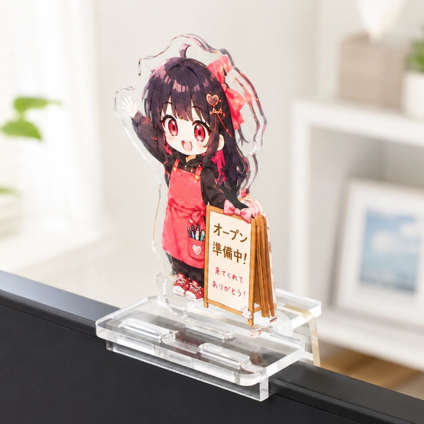 ラバーストラップ制作事例（ケモ耳女の子キャラ）