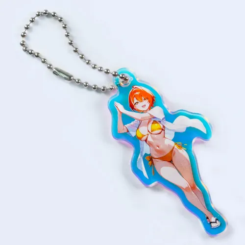 光の角度で色が変わる！オーロラアクリルキーホルダー