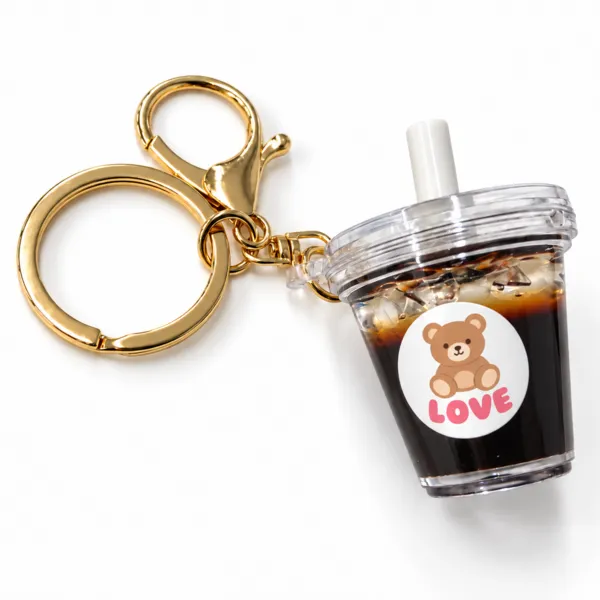 コーヒーのミニチュアドリンクキーホルダー