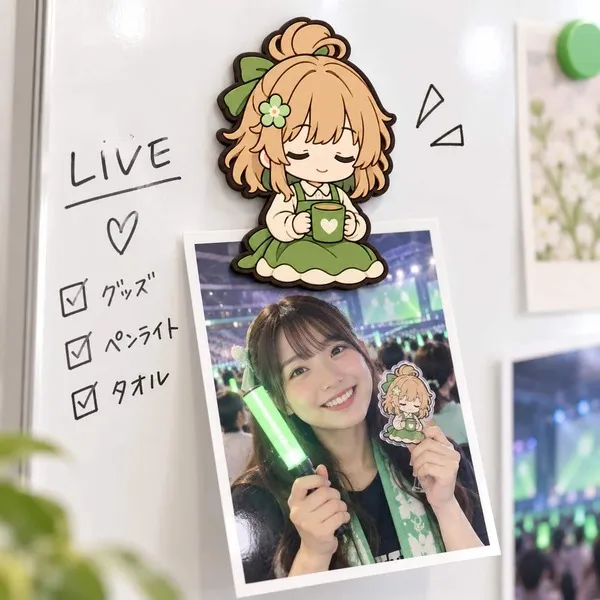 ラバーマグネットでホワイトボードにメモを貼り付けた様子