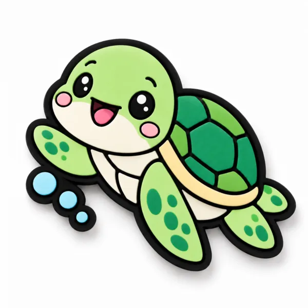 カメのラバーマグネット表面